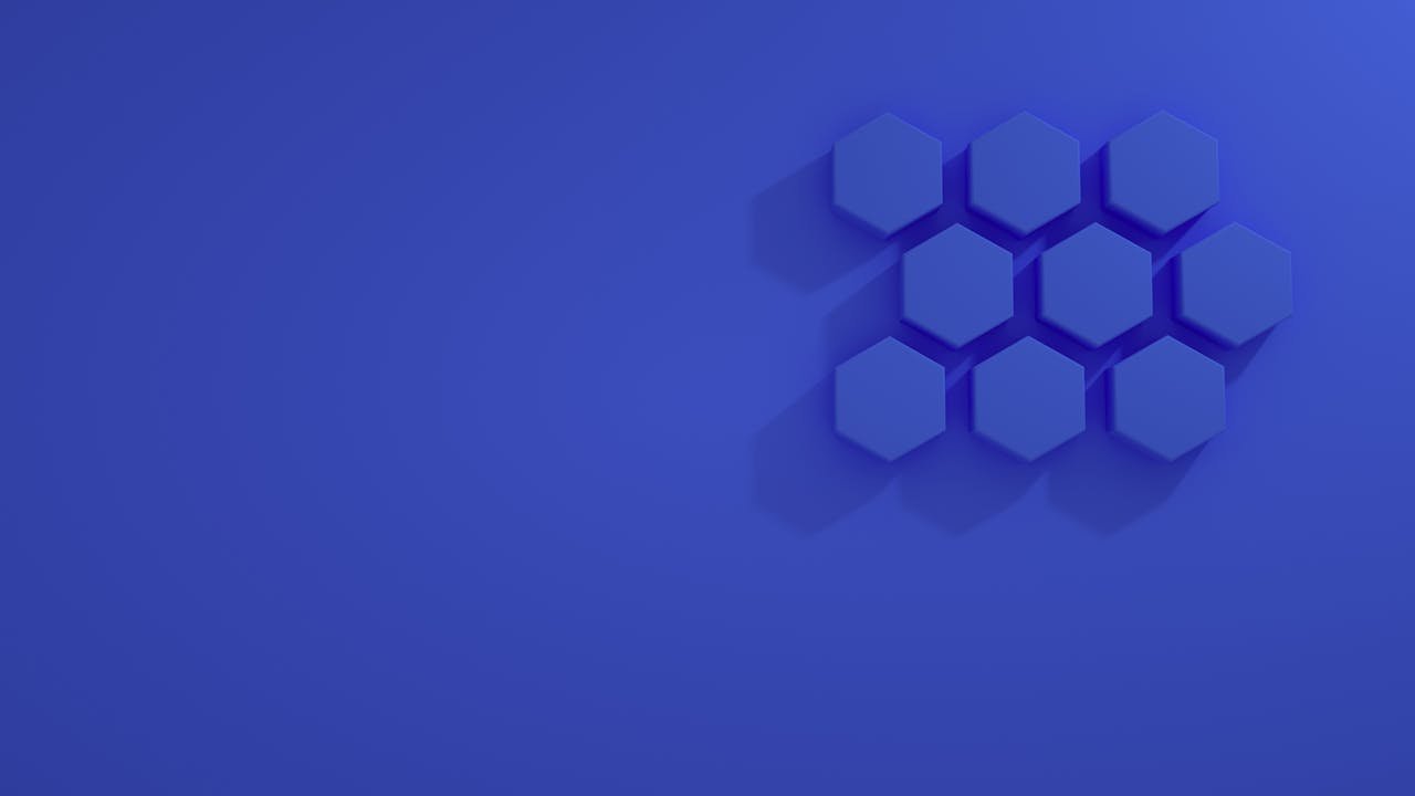 Abstract blue hexagon pattern, representing the modular architecture of Kubernetes distributions