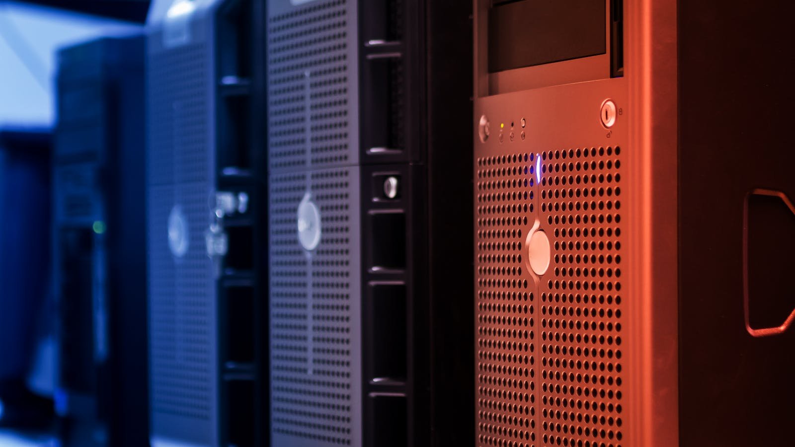 Server rack hosting self-hosted AI chat infrastructure